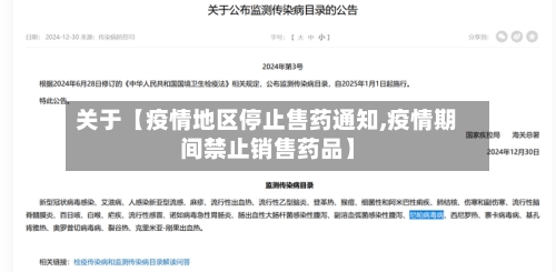 关于【疫情地区停止售药通知,疫情期间禁止销售药品】