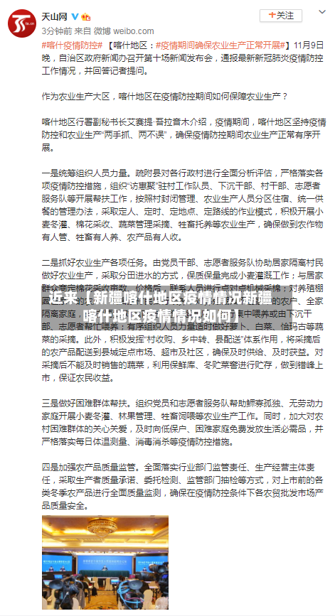 近来【新疆喀什地区疫情情况新疆喀什地区疫情情况如何】-第2张图片