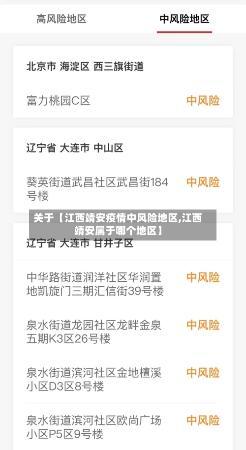关于【江西靖安疫情中风险地区,江西靖安属于哪个地区】-第2张图片