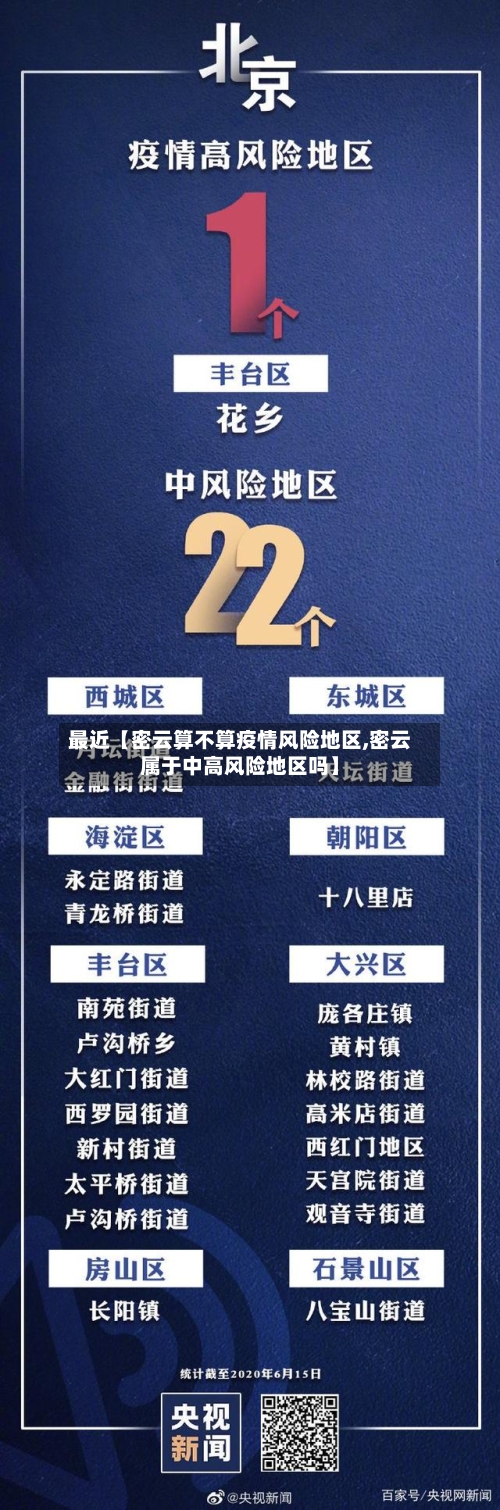 最近【密云算不算疫情风险地区,密云属于中高风险地区吗】
