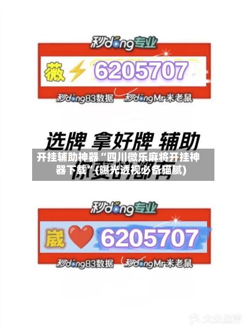 开挂辅助神器“四川微乐麻将开挂神器下载”(曝光透视必备猫腻)