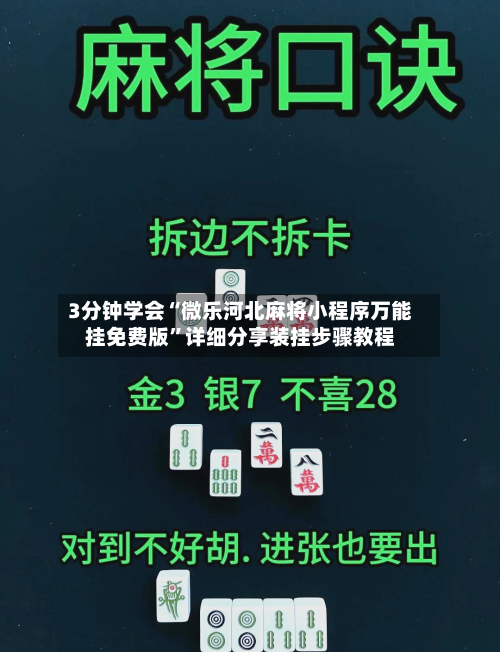 3分钟学会“微乐河北麻将小程序万能挂免费版”详细分享装挂步骤教程