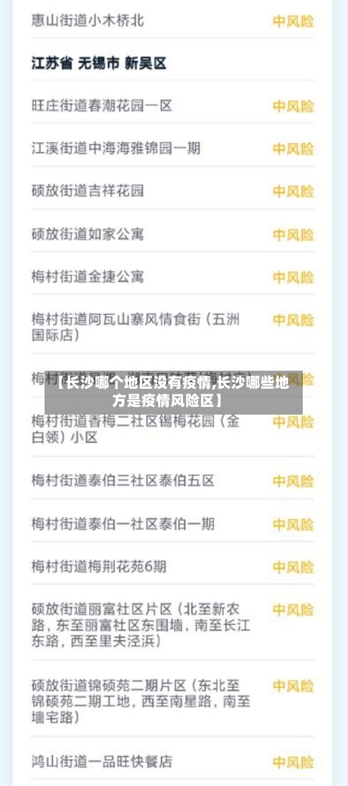 【长沙哪个地区没有疫情,长沙哪些地方是疫情风险区】