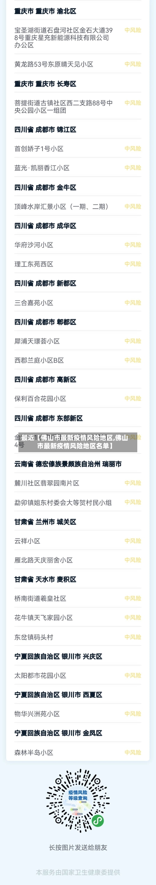 最近【佛山市最新疫情风险地区,佛山市最新疫情风险地区名单】-第2张图片